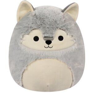 Squishmallows FuzzAMallow Official - Willy the Grey Wolf  - 12 Inch Plush